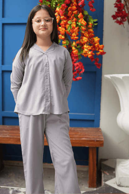 Grey Drop Shoulder CO-ORD Set