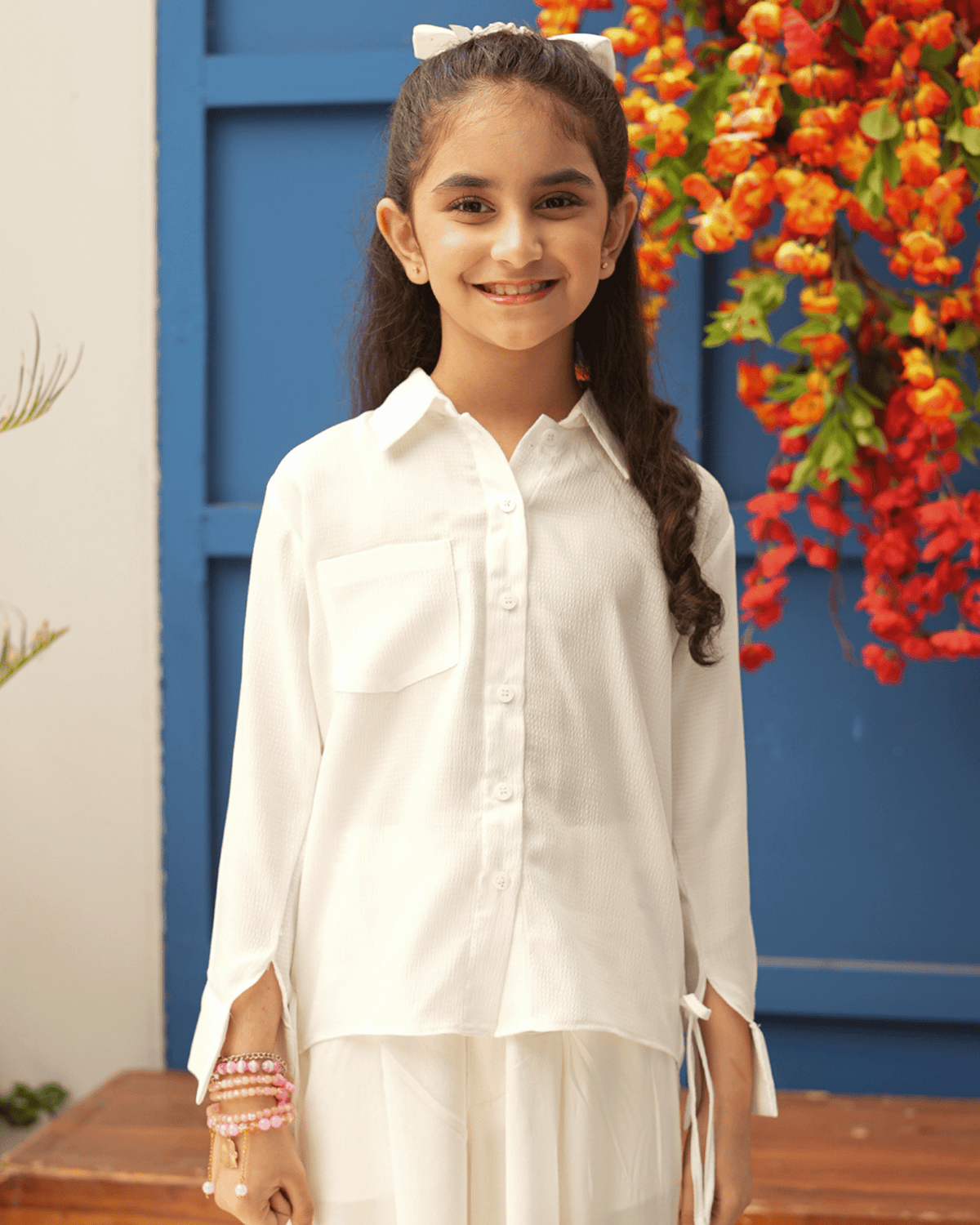 White Textured shirt